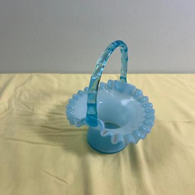Satin Blue Brides Basket Fenton