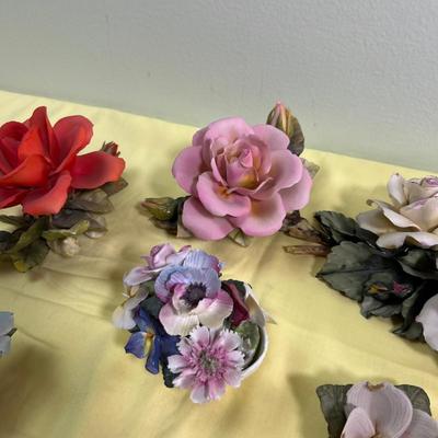 Ceramic Flowers Cape De Monte Style Some Marked Made in ITALY! 