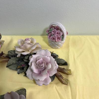 Ceramic Flowers Cape De Monte Style Some Marked Made in ITALY! 