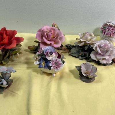 Ceramic Flowers Cape De Monte Style Some Marked Made in ITALY! 