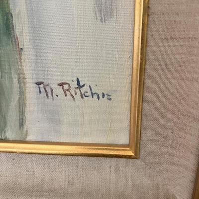 Oil on Canvas, Yellow Flowers Signed M. Ritchie 