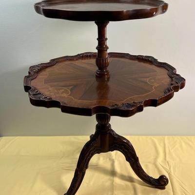 2 Teir Inlay Mohogany Table 