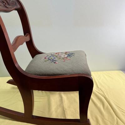 Needle Point Childs ROCKER Mahogany 