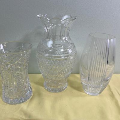 (3) Cut Glass Crystal Vases 