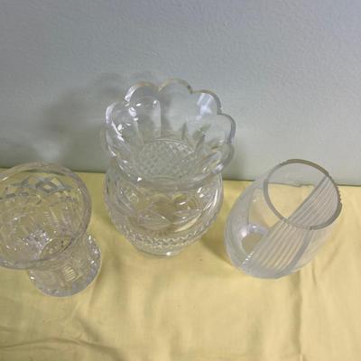 (3) Cut Glass Crystal Vases 