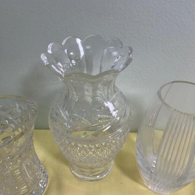 (3) Cut Glass Crystal Vases 