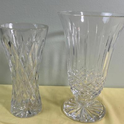 (2) Cut Glass Crystal Vases 