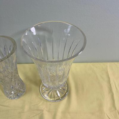 (2) Cut Glass Crystal Vases 