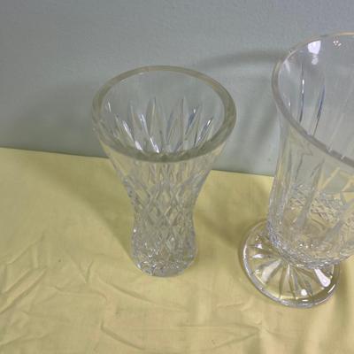 (2) Cut Glass Crystal Vases 