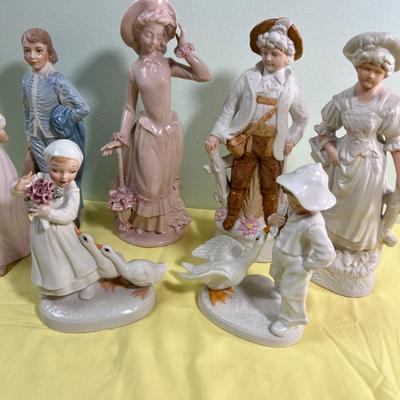 7  Ceramic Hand Painted Figurines by Myrtle  