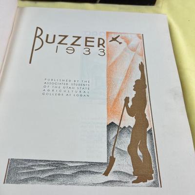 BUZZER - Actual Copper Front of 1933 and 1932 Utah State Agricultural Year Books 