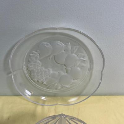 3 Etched Satin Glass Serving Bowls 