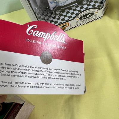 See's Candy, Campbel Soup Etc. Die Cast Car Collection (6Cars 3 Boxes) 