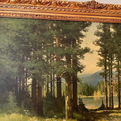 Framed Lithograph ROBERT WOOD " Pine Lake" 
