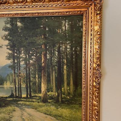 Framed Lithograph ROBERT WOOD " Pine Lake" 