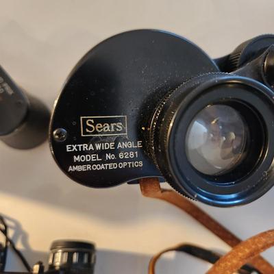 Lot of 3 Binoculers Sears 8x21 , Swift 8x30, Sears Extra wide 7x 50 Model 6281