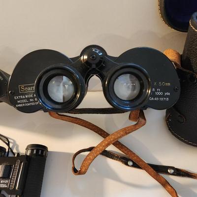 Lot of 3 Binoculers Sears 8x21 , Swift 8x30, Sears Extra wide 7x 50 Model 6281