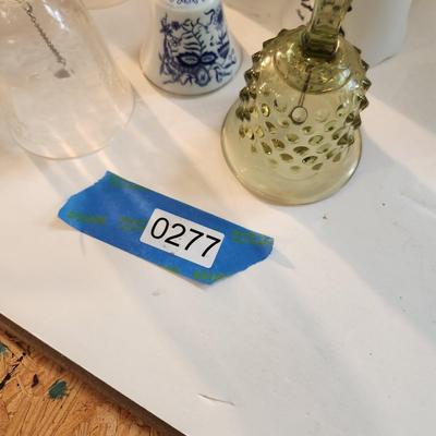 Lot of 7 Glass Bells Fenton, RCR Italian Crystal, Enesco, Lefton,