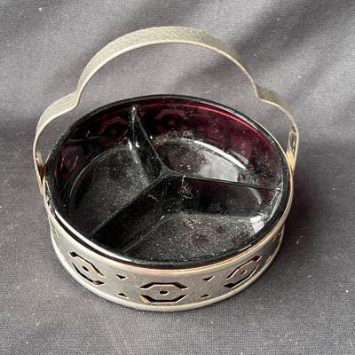 Lot 89 Chrome & Purple Candy dish