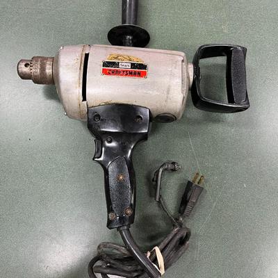 Sale Photo Thumbnail #989: Vintage Sears Craftsman 1/2 inch corded electric Drill.  Heavy Duty Commercial Model 315.11491.  Includes chuck key.  Testing/working