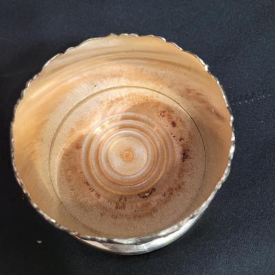 Pewter and Marble Cheese Tray and Crystal Glass (K-EL)