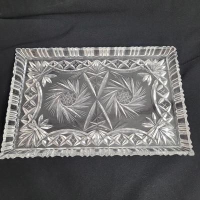 Pewter and Marble Cheese Tray and Crystal Glass (K-EL)