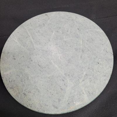 Pewter and Marble Cheese Tray and Crystal Glass (K-EL)