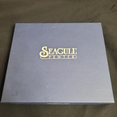 Pewter and Marble Cheese Tray and Crystal Glass (K-EL)