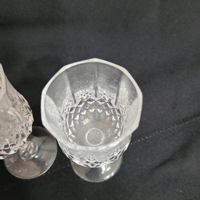 Pewter and Marble Cheese Tray and Crystal Glass (K-EL)