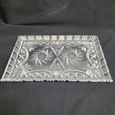 Pewter and Marble Cheese Tray and Crystal Glass (K-EL)