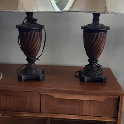 Sale Photo Thumbnail #482: Pair of new lamps with pretty shades in great shape.