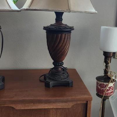 Sale Photo Thumbnail #483: Pair of new lamps with pretty shades in great shape.