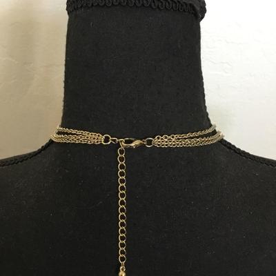 Beautiful Red enamel,gold tone statement, necklace