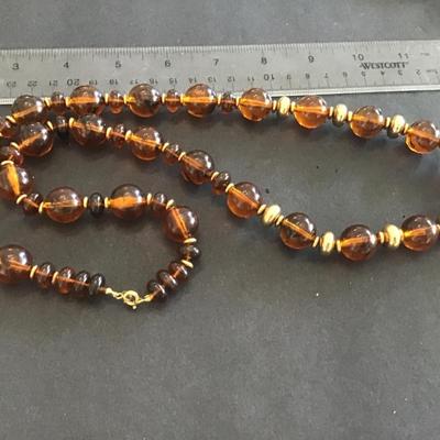 Vintage Amber Tone Vintage Necklace