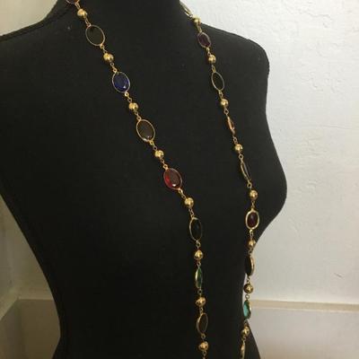 Beautiful vintage glass bead multicolored very nice necklace