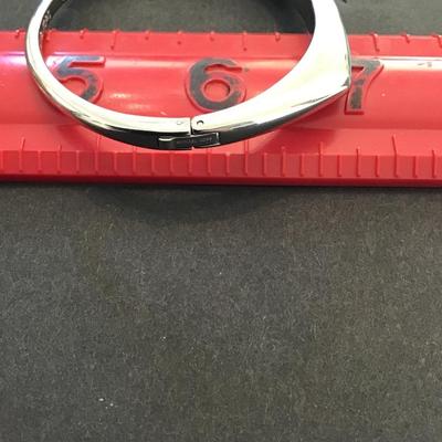 Very nice silver toned, Michael Kors hinge bracelet with turquoise
