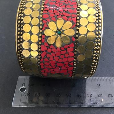 Gorgeous Large Brass Cuff. Nice