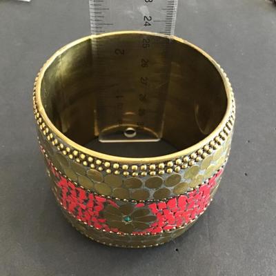 Gorgeous Large Brass Cuff. Nice