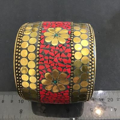 Gorgeous Large Brass Cuff. Nice