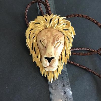 Large Vintage Lion Bolo Tie