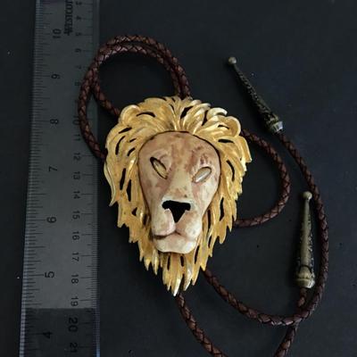 Large Vintage Lion Bolo Tie