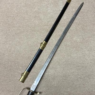 LOT 80B: Vintage CSA India Long Sword w/ Sheath