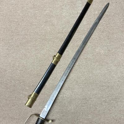 LOT 80B: Vintage CSA India Long Sword w/ Sheath