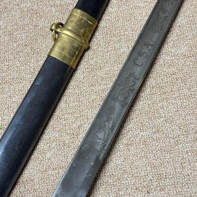LOT 80B: Vintage CSA India Long Sword w/ Sheath