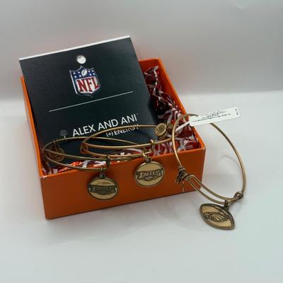 LOT 92J: Alex and Ani NFL Philadelphia Eagles Charm Bracelets