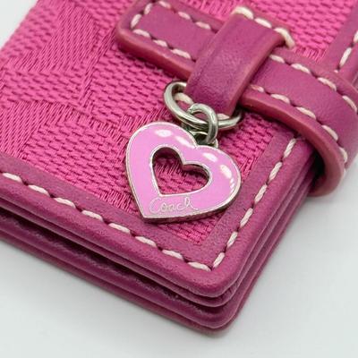 LOT 95J: Mini Pink Coach Keychain Wallet & Big Flower Rings