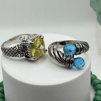 LOT 96J: Collection of Necklaces, Bracelets, Rings & Pair of Beaded Hoop Earrings