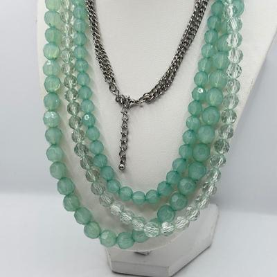 LOT 96J: Collection of Necklaces, Bracelets, Rings & Pair of Beaded Hoop Earrings