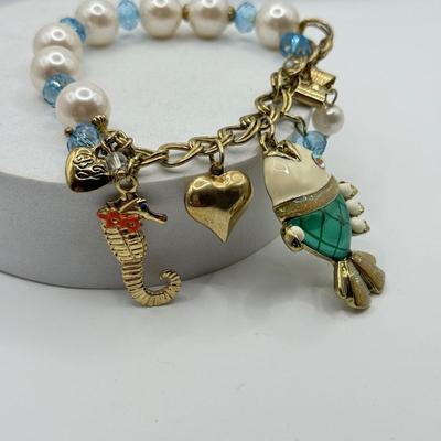 LOT 97J: Betsey Johnson Summer Fish Ocean Charm Bracelet