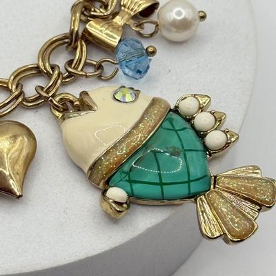 LOT 97J: Betsey Johnson Summer Fish Ocean Charm Bracelet